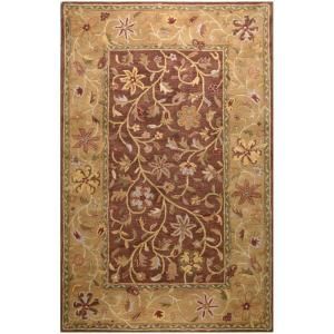 BASHIAN Wilshire Collection Garland Chocolate 5 ft. 6 in. x 8 ft. 6 in. Area Rug R128 CHOC 6X9 HG110