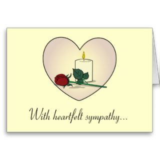 Sympathy Card Father Rose, Candle, and Heart