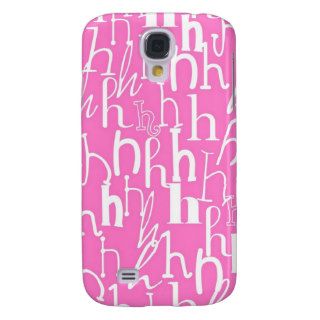 Bubble Gum Pink Letter H Galaxy S4 Covers