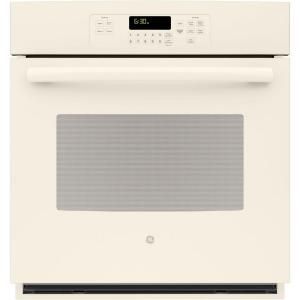GE 27 in. Single Electric Wall Oven Self Cleaning with Steam in Bisque JK3000DFCC