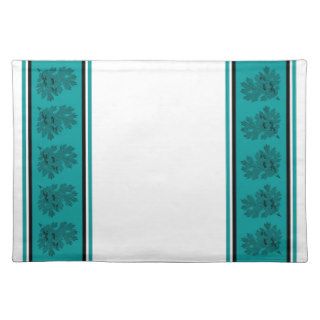 Teal Leaves Kitchen Place Mat
