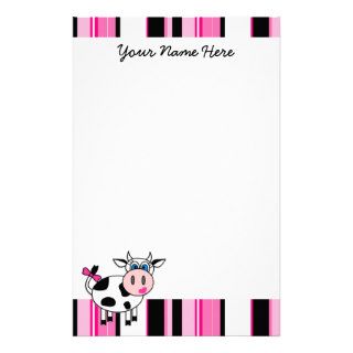 Happy Girl Cow Stationery