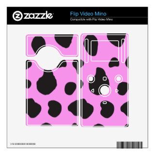 Animal Print (Cow Print), Cow Spots   Pink Black Skins For Flip Mino