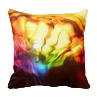 Rainbow glow bright abstract grunge throw cushion throw pillow