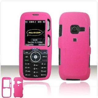 LG LX260 Rumor Scoop Cell Phone Hot Pink Rubber Feel Protective Case Faceplate Cover Cell Phones & Accessories