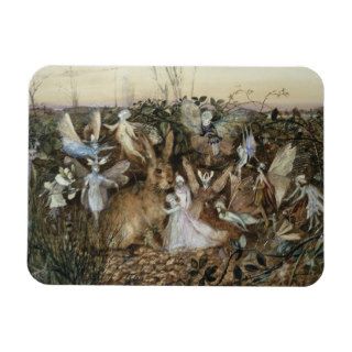 A Rabbit Among the Fairies by John Anster Fitzge Vinyl Magnet