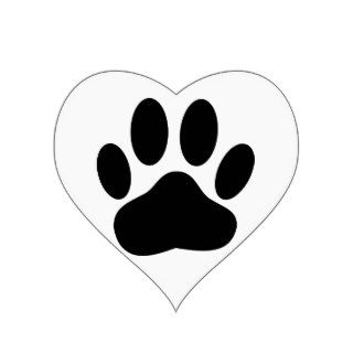 Dog Pawprint Heart Sticker
