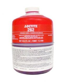 Loctite 262 High Strength Threadlocker, 1 liter Bottle, Red Threadlocking Adhesives