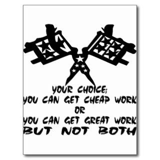 Your Choice Cheap or Great Tattoo Not Both Postcards