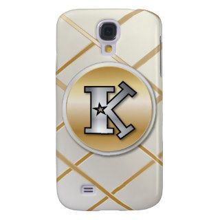 Monogrammed gold and silver effect letter K v3 Samsung Galaxy S4 Cover