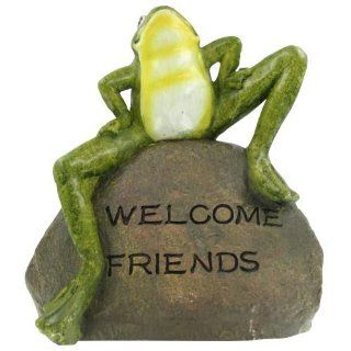 Welcome Friends Frog on Rock Lawn Garden Decoration   Decorative Hanging Ornaments