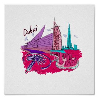 dubai city pink graphic travel design.png print