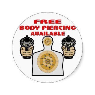 Free Body Piercing Available w/ Guns Stickers