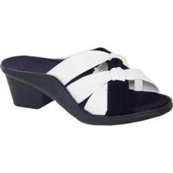 Women's Curvetures Jacquelyn 438 White/Black Nappa/Suede Curvetures Sandals