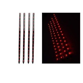 Big Sales Your Car / Bike Beauty Tools 4 pieces of 30cm Red Waterproof Flexible LED Light Lamp Strip, Self  adhesive on back, Easy to install  Makeup Tool Sets And Kits  Beauty
