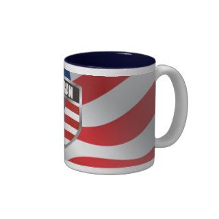 Veteran Flag Shield Coffee Mugs