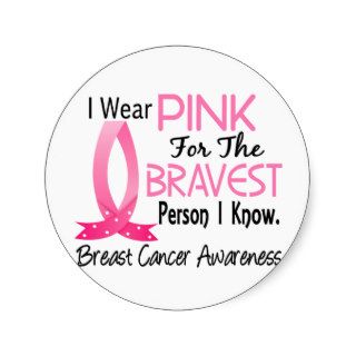 Bravest Person I Know Breast Cancer Sticker