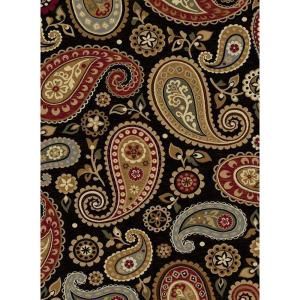 Tayse Rugs Impressions Black 5 ft. 3 in. x 7 ft. 3 in. Transitional Area Rug 7813  Black  5x8