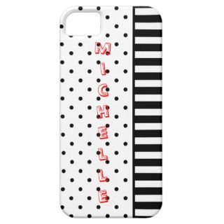 Personalizable Dots & Stripes   iPhone 5 Case