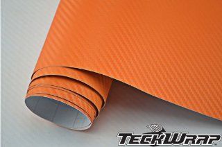 TeckWrap 49 X 5 Feet Orange 3d Carbon Fiber Car Wraps Foile Vinyl Film with Free Bubble (245 Square Foot) Automotive