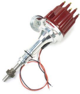 Pertronix D131711 Flame Thrower Plug and Play Vacuum Advance Red Male Cap Billet Electronic Distributor with Ignitor II Technology for Ford 351W Automotive