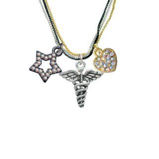 Caduceus RockStar Tri Color Necklace Pendant Necklaces Jewelry