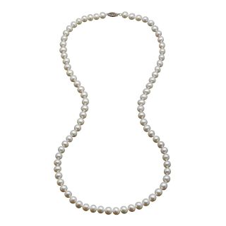 Certified Sofia 14K Gold Cultured 7 7.5mm Freshwater Pearl Strand Necklace 36,