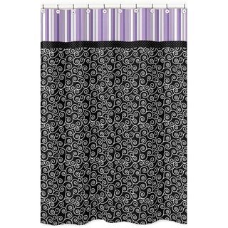 Purple And Black Kaylee Shower Curtain