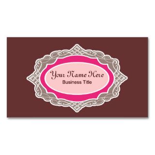 Pink Elegant Ornament Sign Business Card Design