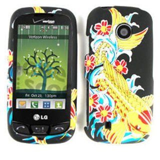Lg Cosmos Touch Un 270 Koi Fish Embossed Case Accessory Snap on Protector Cell Phones & Accessories