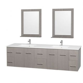 Centra 80 Double Bathroom Vanity Set by Wyndham Collection   Gray Oak