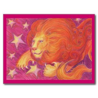 Zodiac Leo postcard