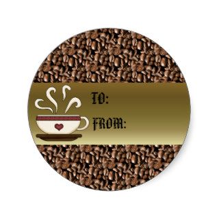 Coffee Mug Gift Tag Stickers
