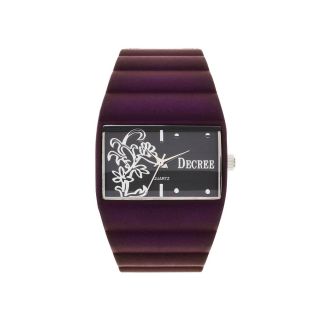 Decree Womens Floral Dial Bangle Watch, Purple