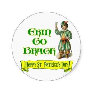 Erin Go Bragh Happy St. Patrick's Day Saying Stickers
