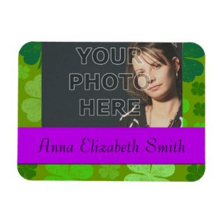 Your Photo Lucky Green Four Leaf Clovers Magnets