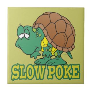cute silly slow poke turtle cartoon ceramic tiles