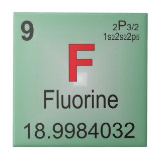 Fluorine Individual Element of the Periodic Table Ceramic Tiles