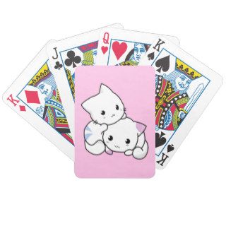 Cute white animated kittens poker deck