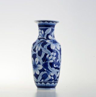 Thai   Chinese Blue & White Ceramic Ceramic Vase in Flower Design   Decorative Vases