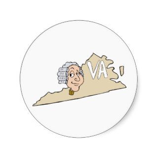 Virginia State VA Cartoon with George Washington Sticker