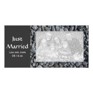 Smooth Pebbles Just Married Photo Cards