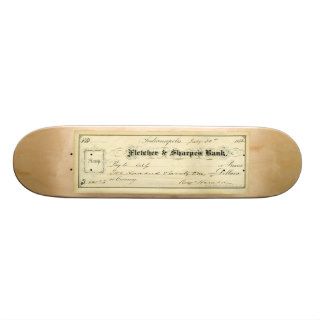 Benjamin Harrison Signed Check July 30th 1875 Skate Board Decks