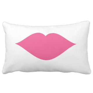 Hot Pink Girly Pop Art Lips Throw Pillows