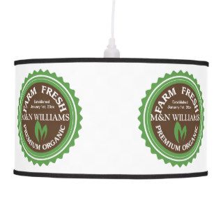 Customize Your Name Organic Farm Logo Hanging Pendant Lamps