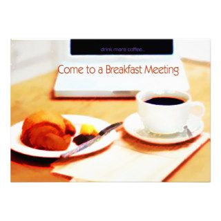 Coffee, Croissant & Computer Breakfast Meeting Personalized Announcement