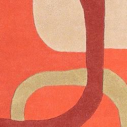 Hand tufted Contemporary Precipitous Geometric Shapes Wool Rug (8' x 11') Surya 7x9   10x14 Rugs