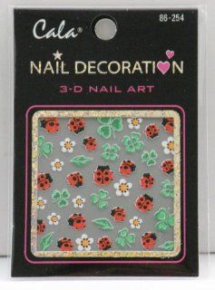 Lot of 3 Cala Nail Decoration 3 D Nail Art   Lady Bug 86 254  Nail Art Equipment  Beauty