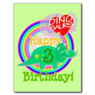 Happy 3rd Birthday Dino Postcard