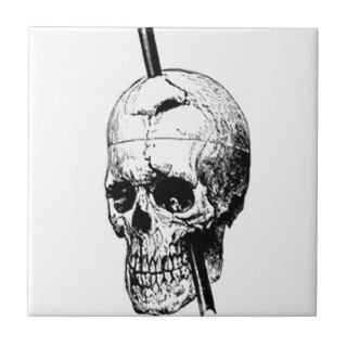 The Skull of Phineas Gage Ceramic Tiles